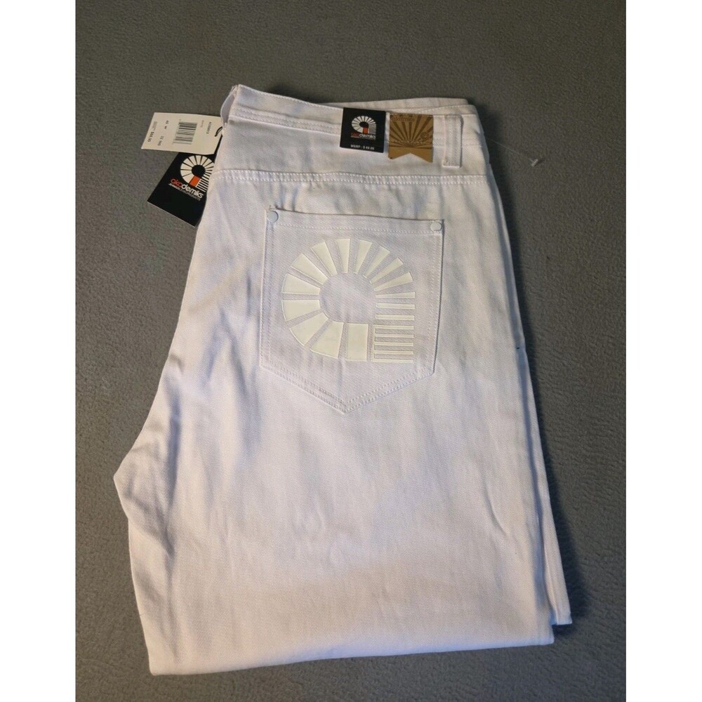 Akademiks Jeanius Level Jeans Mens 46Wx32L White Denim Baggy 90s Fit New Tags